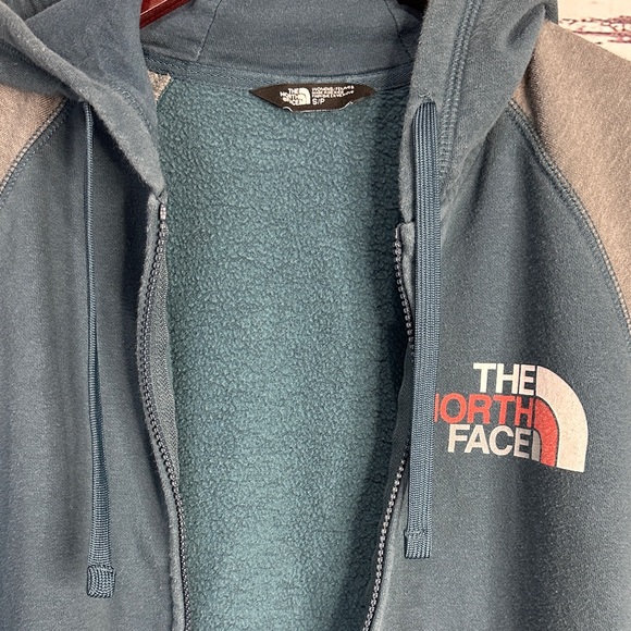 The North Face Women's Teal and Gray Zip-Up Hoodie - Picture 8 of 8